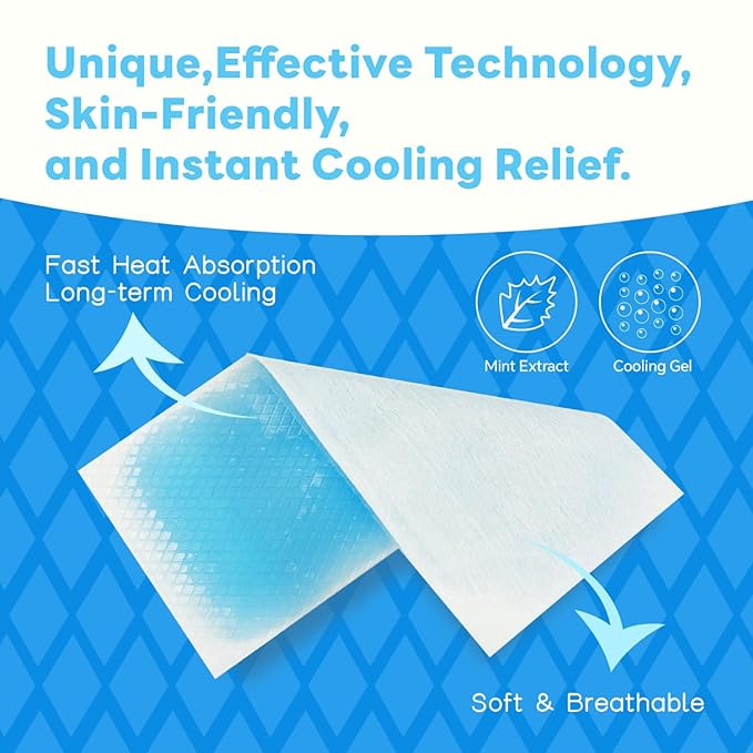 Pack de 6 parches de frío para fiebre, Alivio de migrañas y dolores - additional image 4