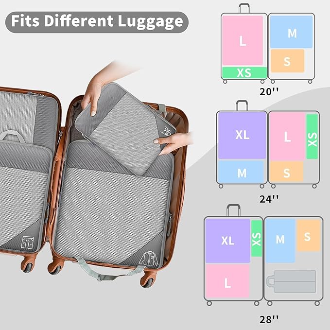 Set de 5 bolsas organizadoras de compresión para maleta - additional image 3