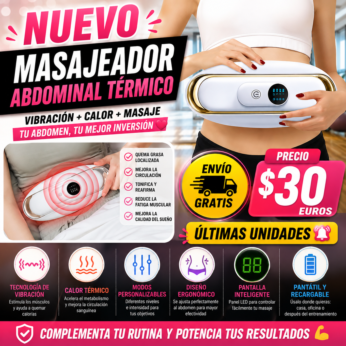 Masajeador abdominal para quemar grasa