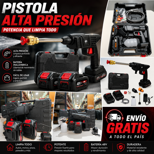 Pistola alta presión profesional portátil doble bateria