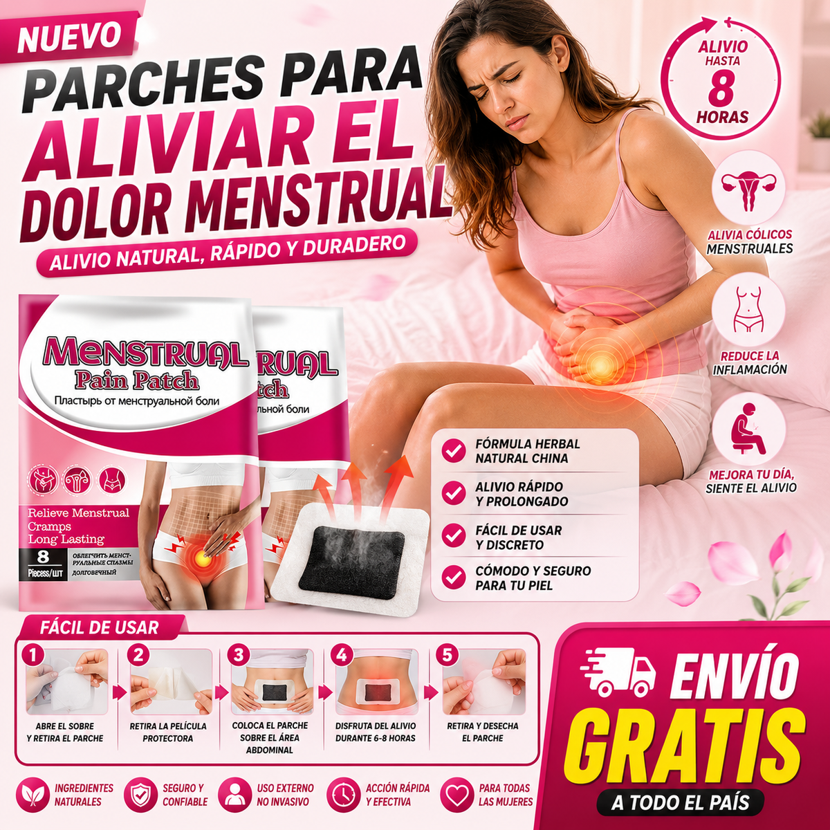 Parches Térmicos de Uso Abdominal x 8 Unidades