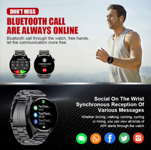 Smartwatch deportivo negro con correa metalica - additional image 28
