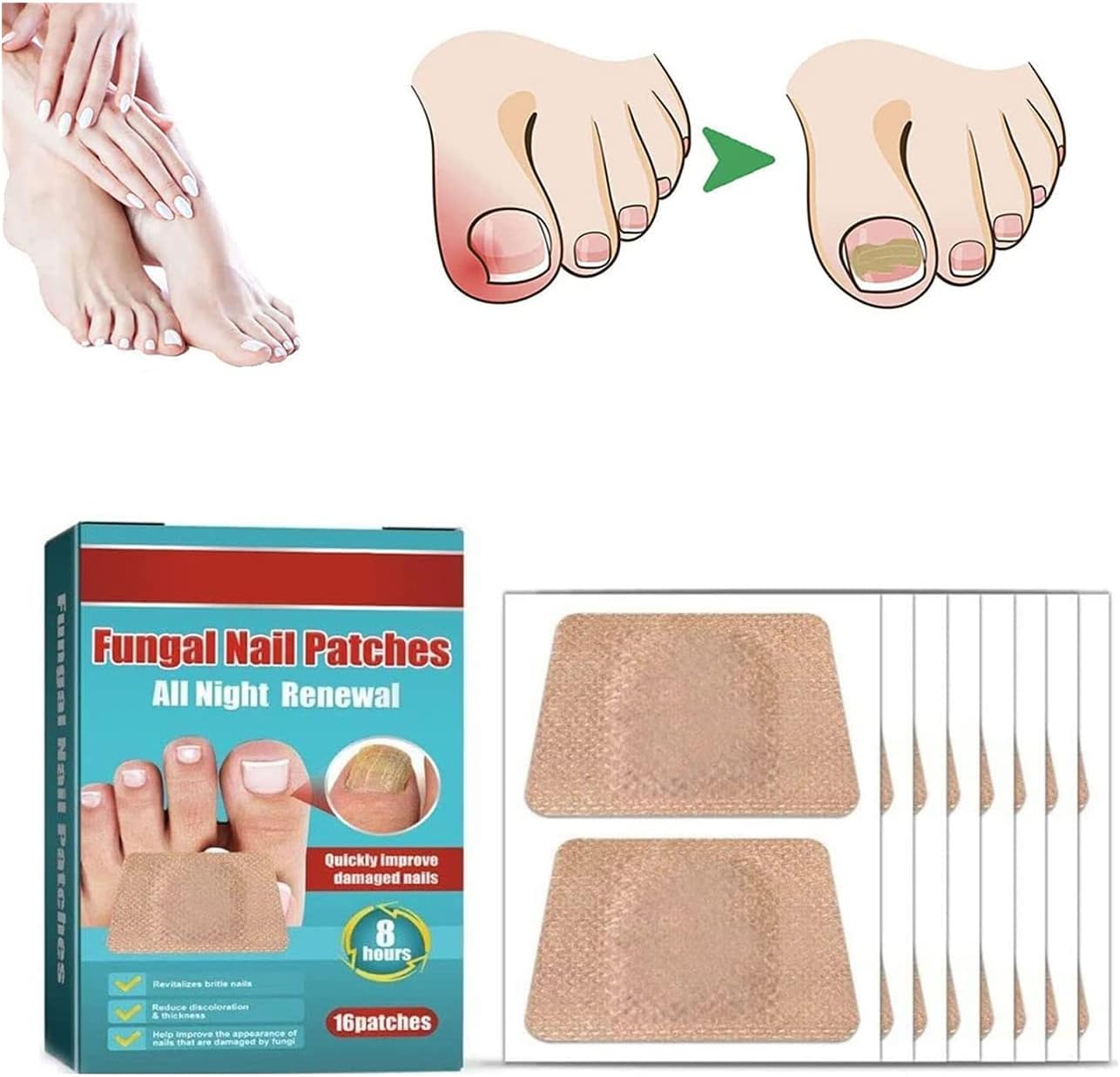 Parches antihongos para uñas (16 unidades)