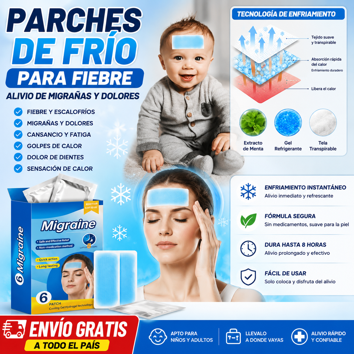 Parches Refrescantes x 18 Unidades